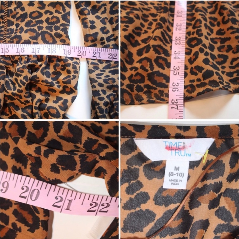 Women's MED Animal Print Babydoll Boho Long Sleeved Dress - NWT - Picture 16 of 16